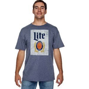 Mens Womens Miller LITE Beer Pilsner Distressed Tshirt Size Small  NWT